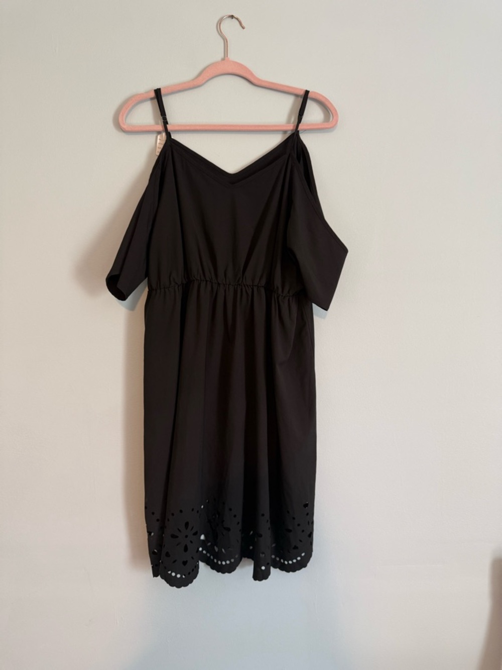 SHEIN Breezaya Pure Cold Shoulder Hollow-Out Dress Sz 1XL